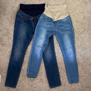 2 Women's Maternity Jeans with Belly Band